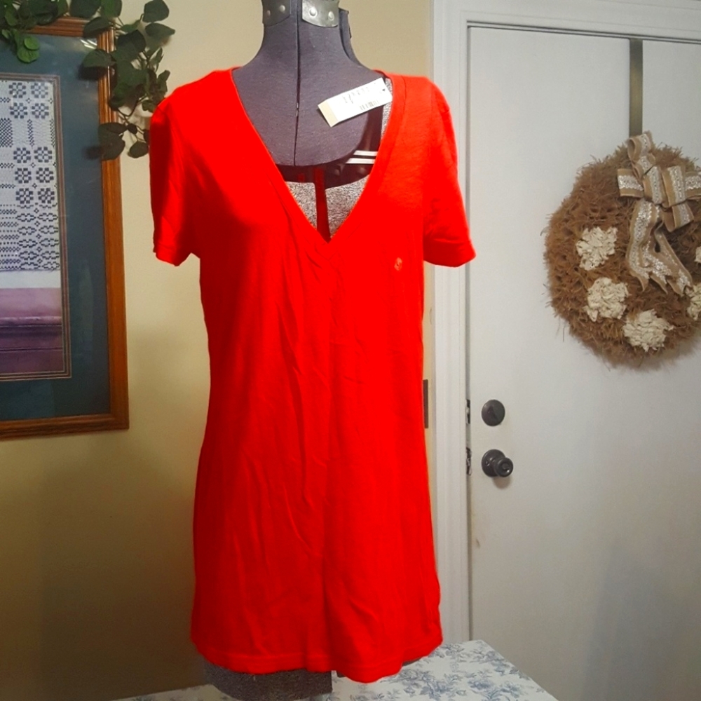 NWT American Eagle red orange tee Large